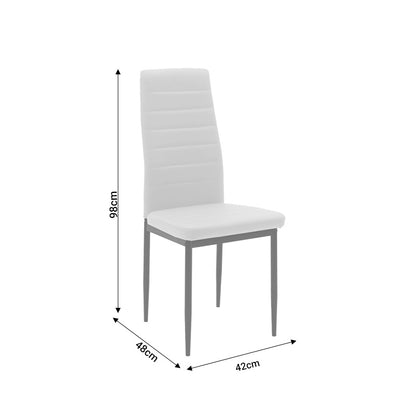 Chair Parker pakoworld metal-PU white-grey leg 42x48x98cm