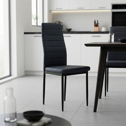 Chair Parker PU anthracite-black leg 42x48x98cm