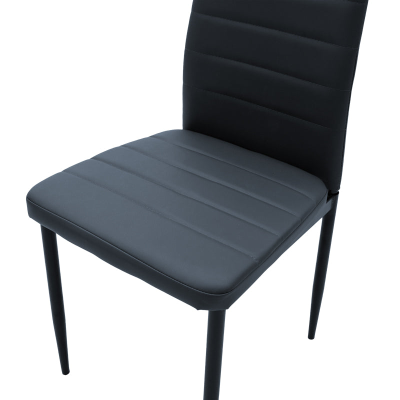 Chair Parker pakoworld PU anthracite-black leg 42x48x98cm