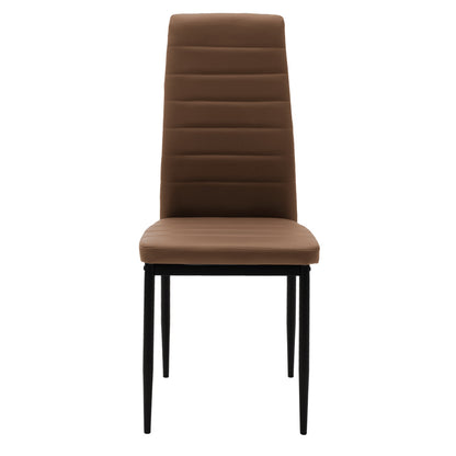 Chair Parker PU brown-black leg 42x48x98cm