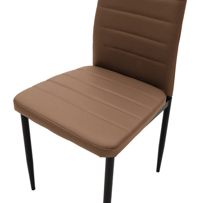Chair Parker PU brown-black leg 42x48x98cm