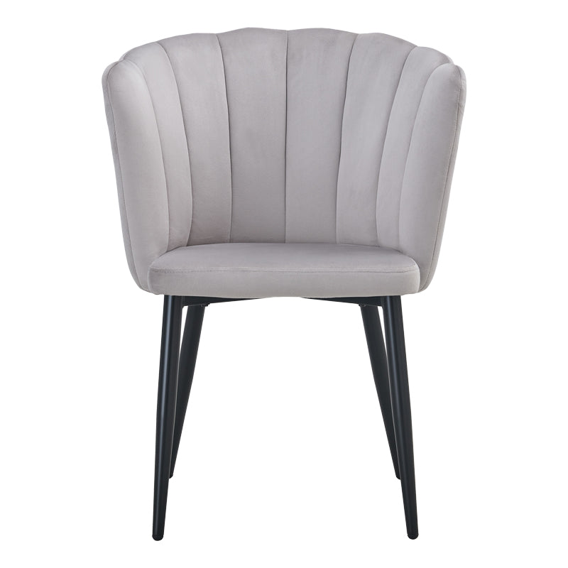 Chair Esme pakoworld metal black legs - velvet in grey color 61x55x84cm