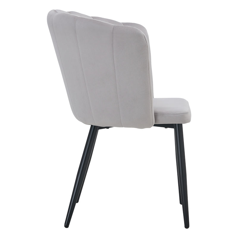 Chair Esme pakoworld metal black legs - velvet in grey color 61x55x84cm