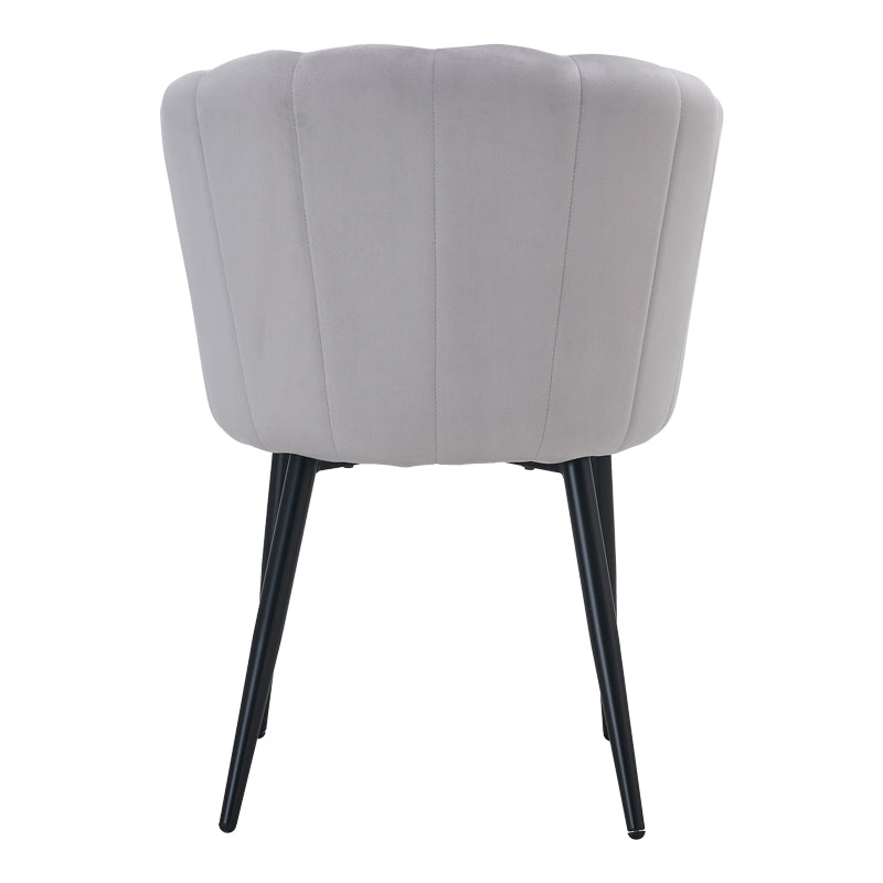 Chair Esme pakoworld metal black legs - velvet in grey color 61x55x84cm