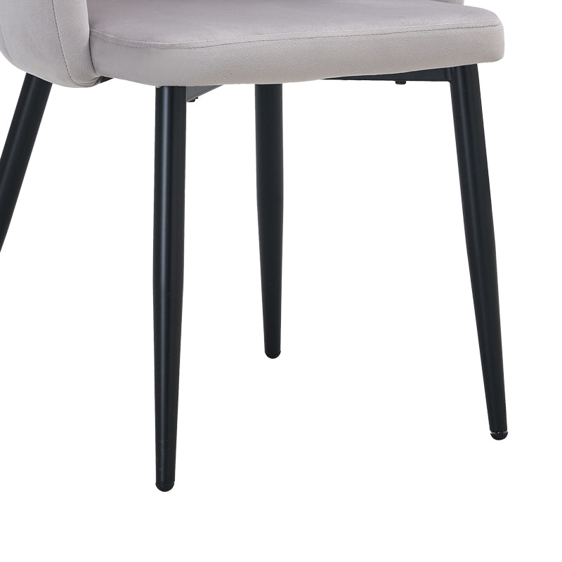 Chair Esme pakoworld metal black legs - velvet in grey color 61x55x84cm