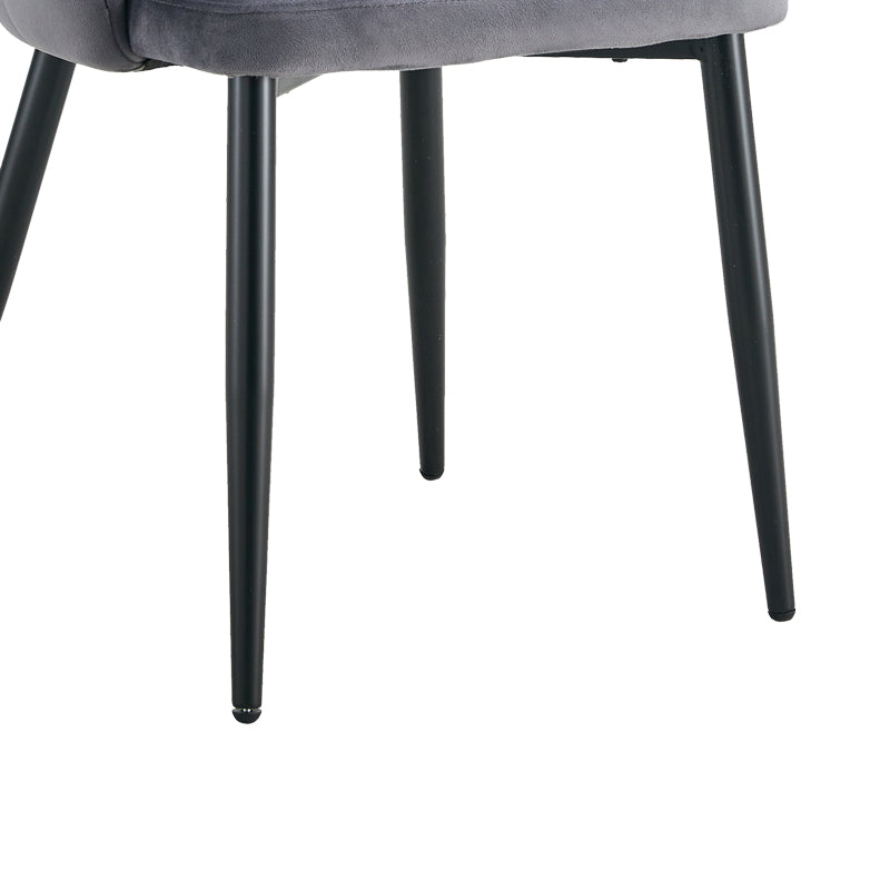 Esme chair pakoworld anthracite velvet-leg black metal 61x55x84cm