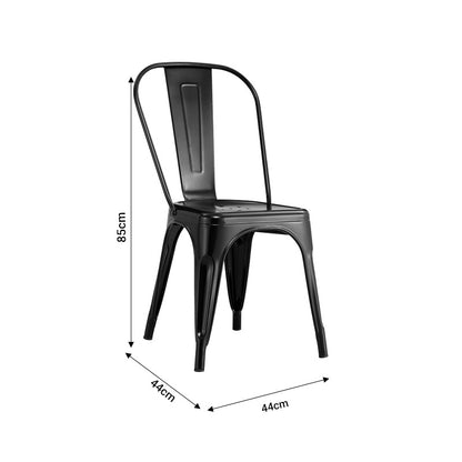 Chair Utopia pakoworld metal black 44x44x85cm