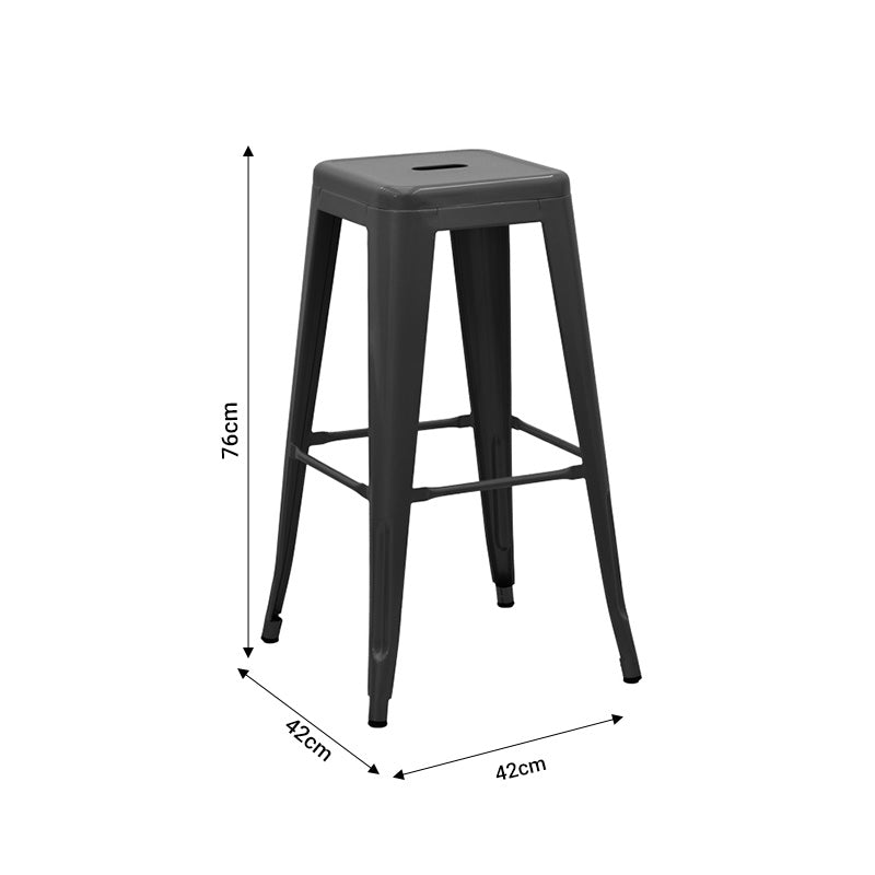 Bar stool Utopia pakoworld metal black matte 42x42x76cm