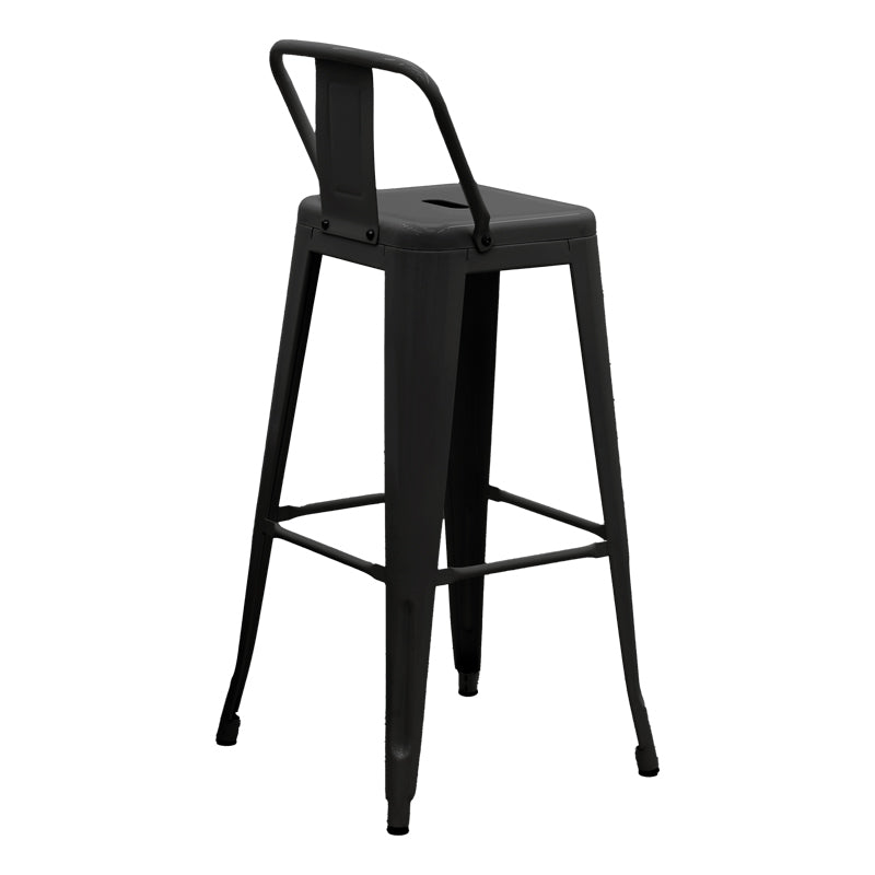 Bar stool with backrest Utopia pakoworld metal black 42x42x97cm