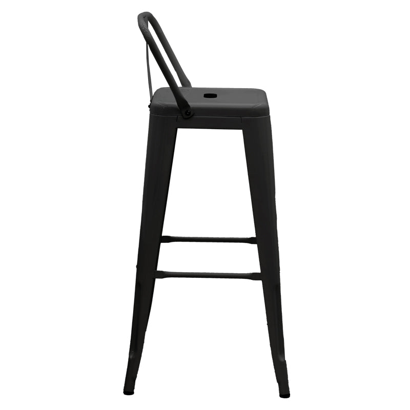 Bar stool with backrest Utopia pakoworld metal black 42x42x97cm