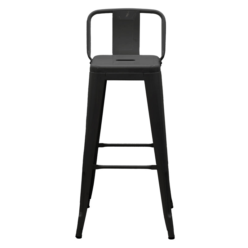 Bar stool with backrest Utopia pakoworld metal black 42x42x97cm