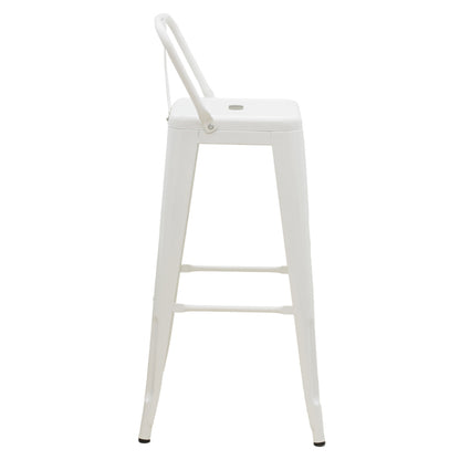 Bar stool with backrest Utopia pakoworld metal white 42x42x97cm