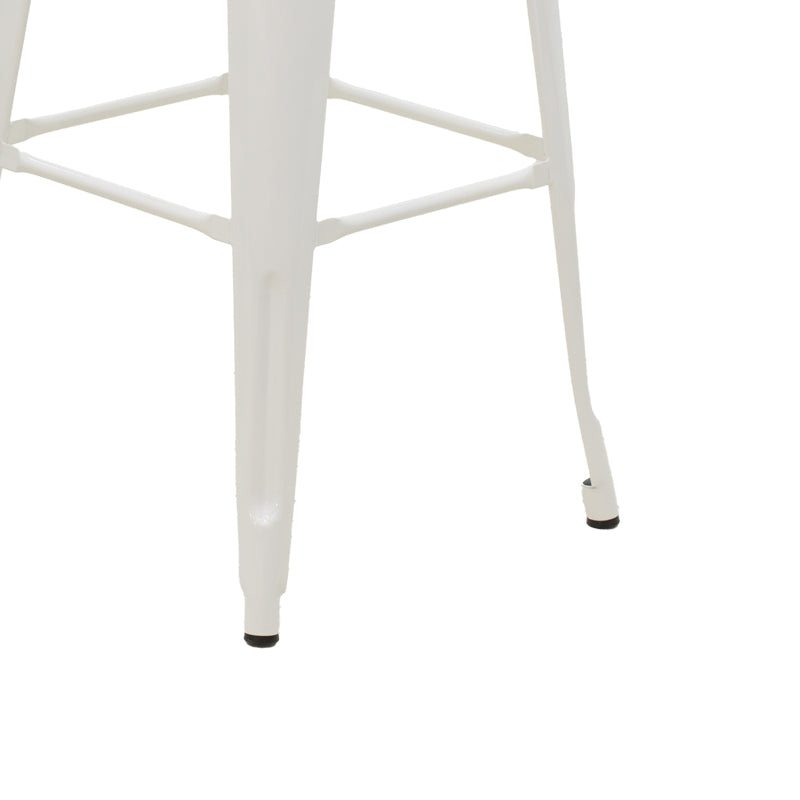 Bar stool with backrest Utopia pakoworld metal white 42x42x97cm