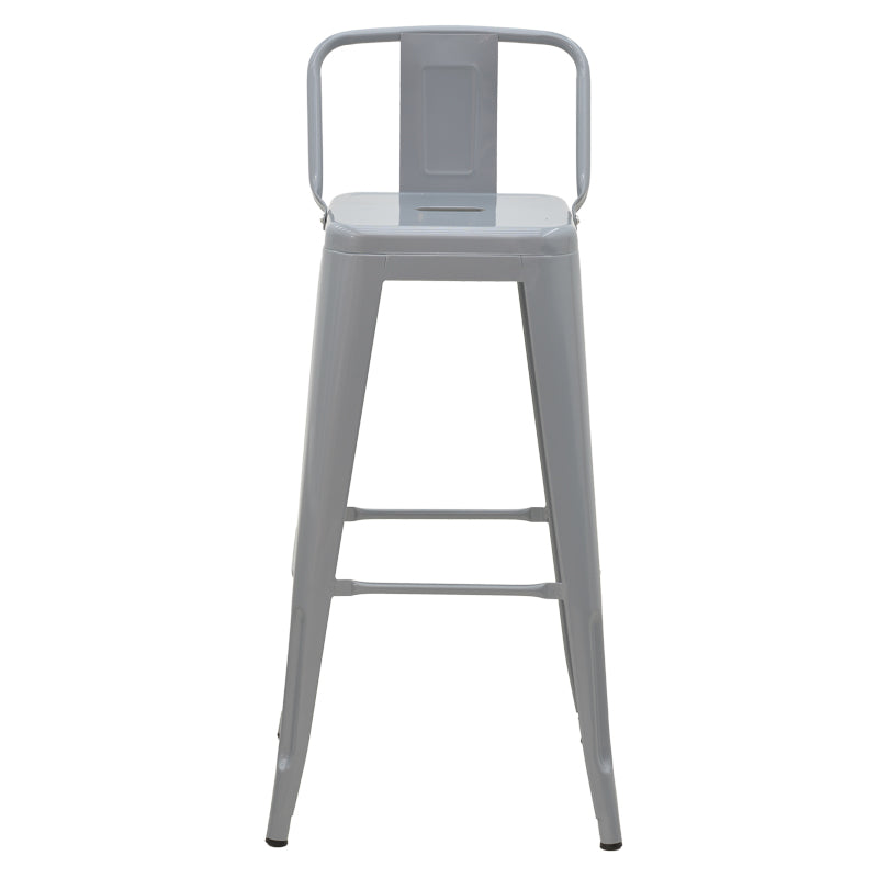 Bar stool with backrest Utopia pakoworld metal grey matte 42x42x97cm
