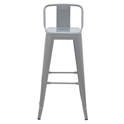 Bar stool with backrest Utopia pakoworld metal grey matte 42x42x97cm