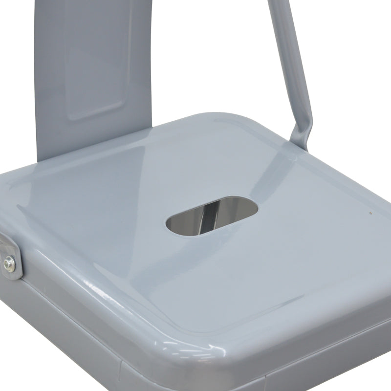 Bar stool with backrest Utopia pakoworld metal grey matte 42x42x97cm