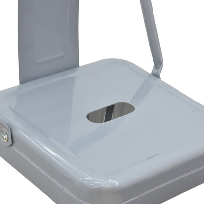 Bar stool with backrest Utopia pakoworld metal grey matte 42x42x97cm