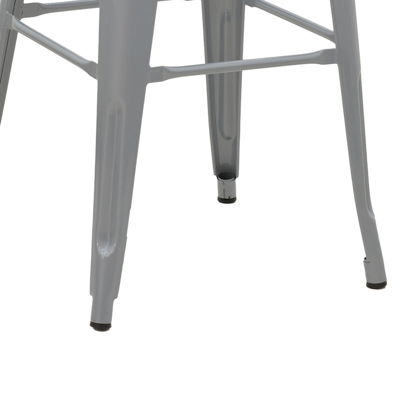 Bar stool with backrest Utopia pakoworld metal grey matte 42x42x97cm