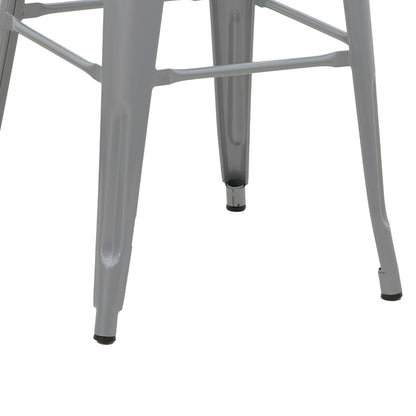 Bar stool with backrest Utopia pakoworld metal grey matte 42x42x97cm