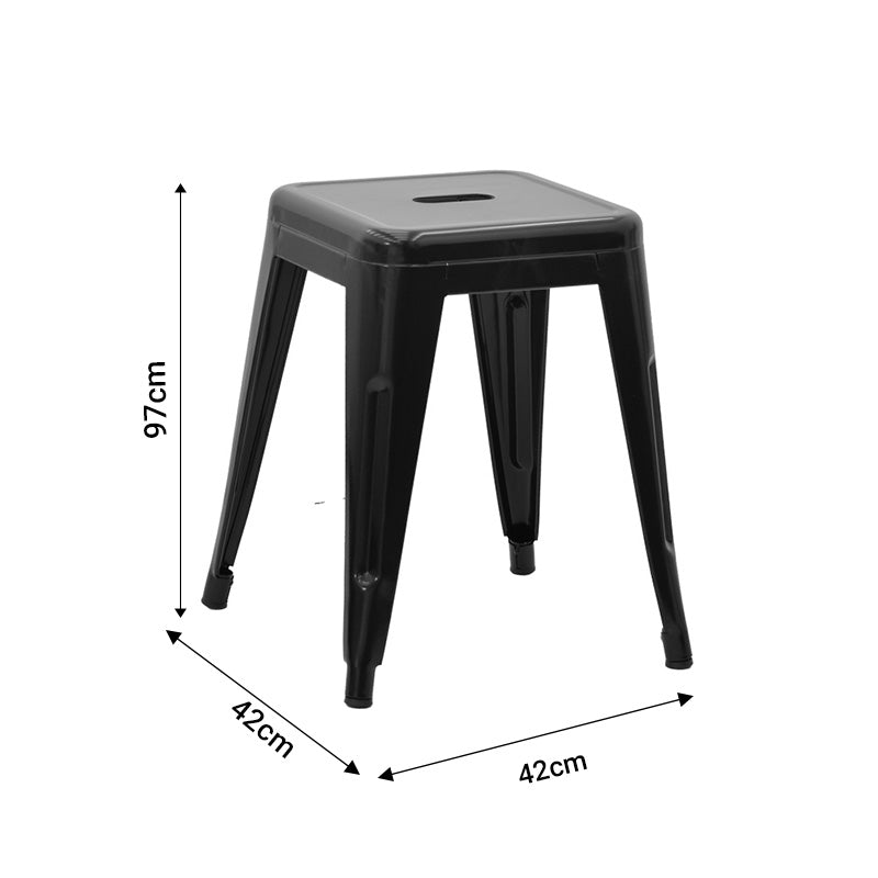 Stool Utopia pakoworld metal black 30x30x45cm