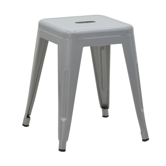 Stool Utopia pakoworld metal grey matte 30x30x45cm