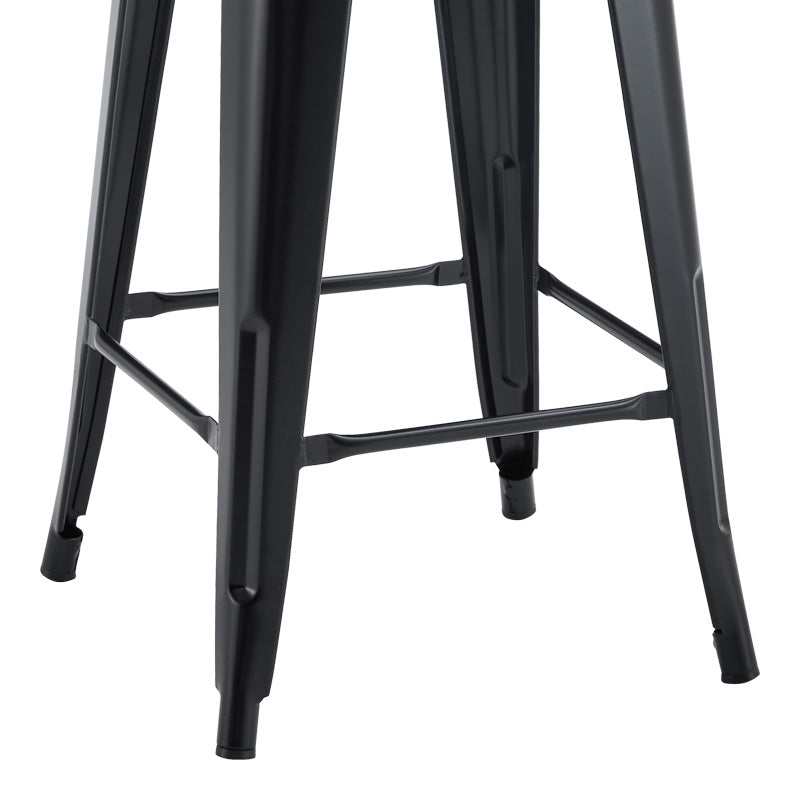 Mid-height Bar stool with backrest Utopia metal black 42x42x86cm
