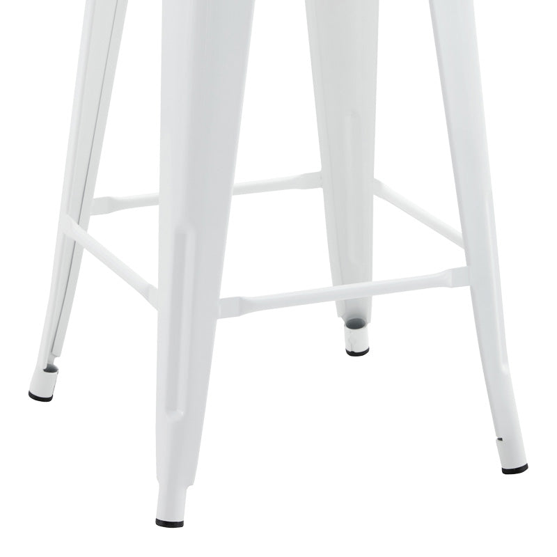 Mid-height bar stool with back Utopia metal in white shade 42x42x86cm