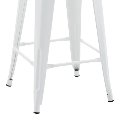 Mid-height bar stool with back Utopia metal in white shade 42x42x86cm