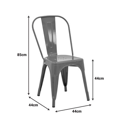 Utopia chair metal in olive green color 44x44x85cm