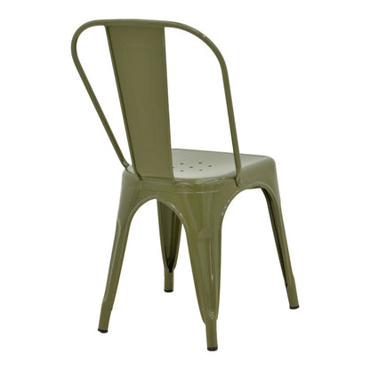 Utopia chair metal in olive green color 44x44x85cm