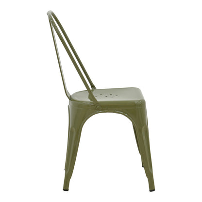 Utopia chair metal in olive green color 44x44x85cm