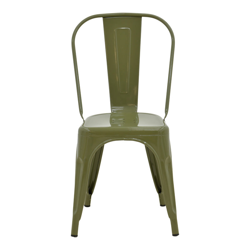 Utopia chair metal in olive green color 44x44x85cm