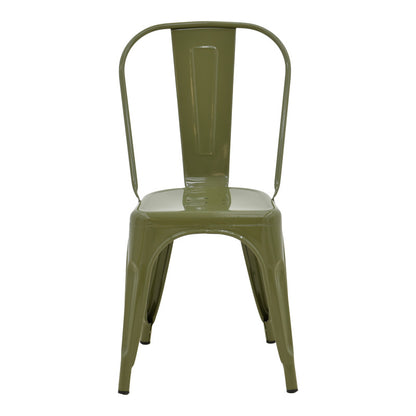 Utopia chair metal in olive green color 44x44x85cm
