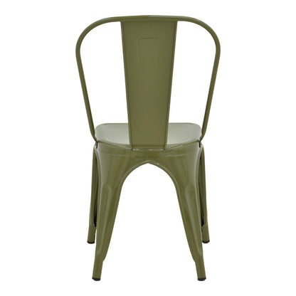 Utopia chair metal in olive green color 44x44x85cm