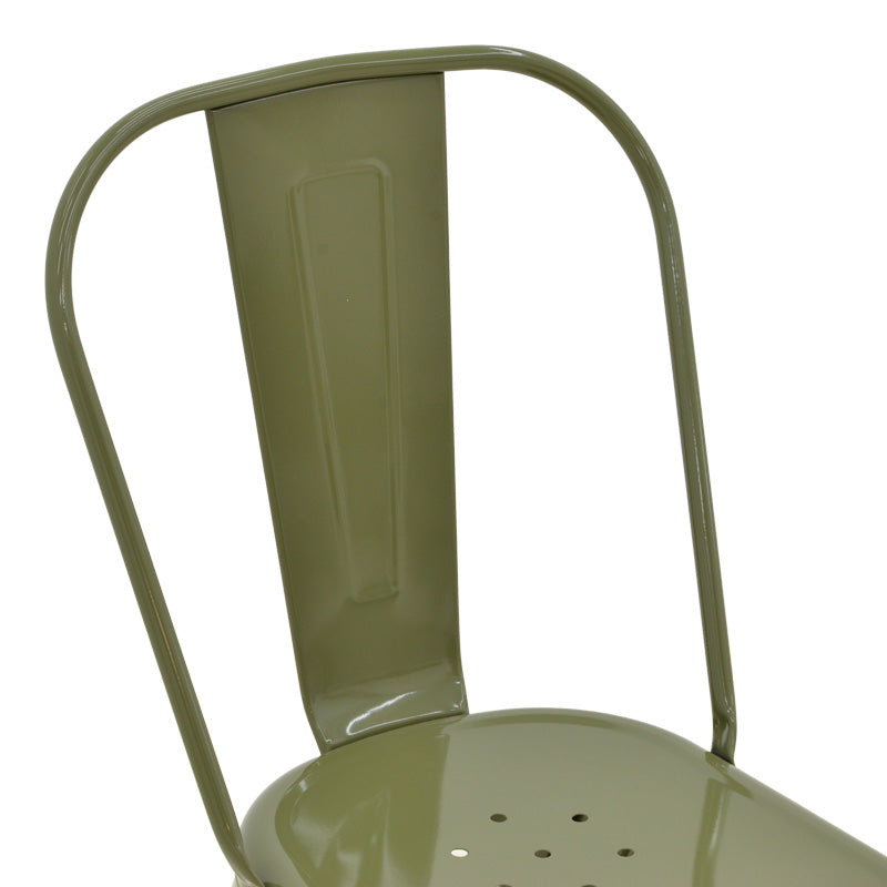 Utopia chair metal in olive green color 44x44x85cm
