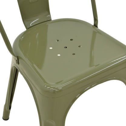 Utopia chair metal in olive green color 44x44x85cm