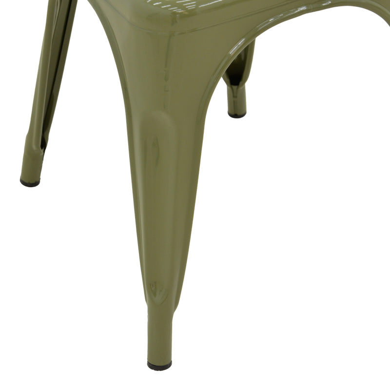 Utopia chair metal in olive green color 44x44x85cm