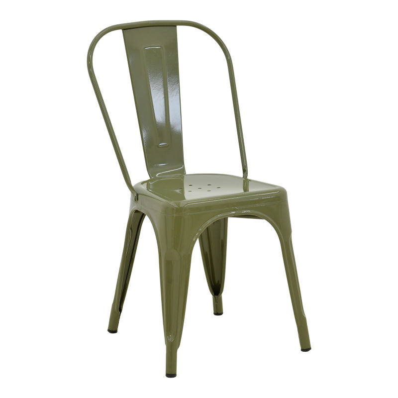 Utopia chair metal in olive green color 44x44x85cm