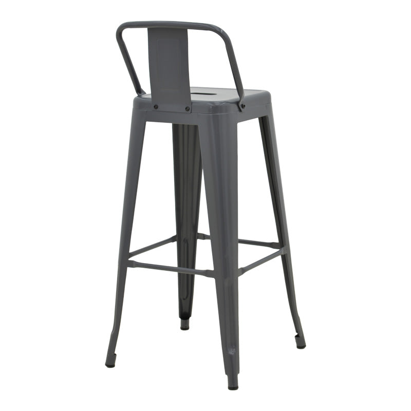 Bar stool with backrest Utopia metal anthracite 42x42x97cm