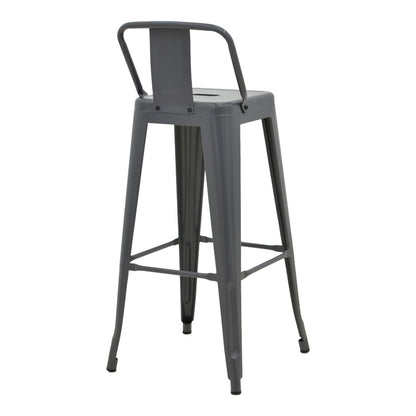 Bar stool with backrest Utopia metal anthracite 42x42x97cm