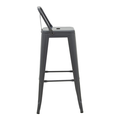 Bar stool with backrest Utopia metal anthracite 42x42x97cm