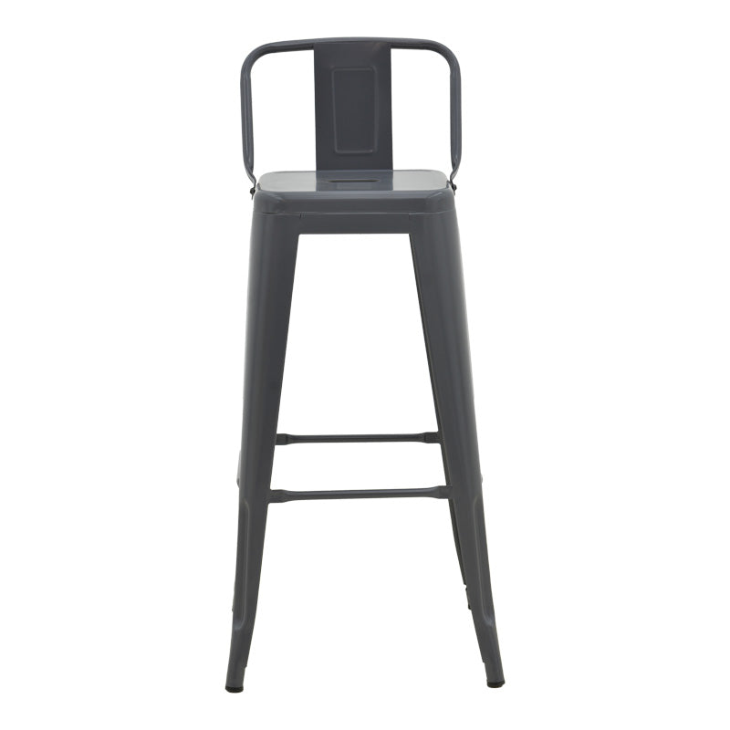 Bar stool with backrest Utopia metal anthracite 42x42x97cm