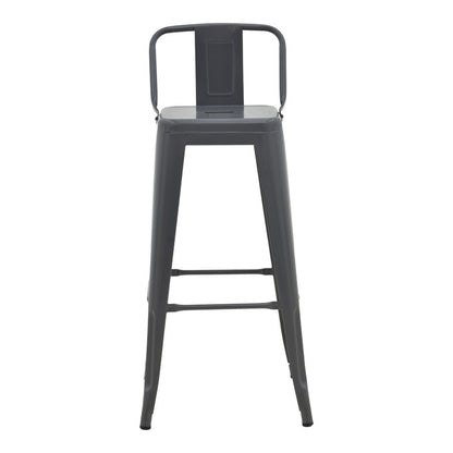 Bar stool with backrest Utopia metal anthracite 42x42x97cm