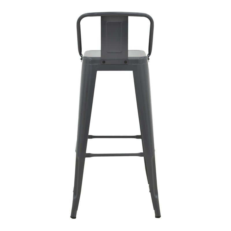 Bar stool with backrest Utopia metal anthracite 42x42x97cm