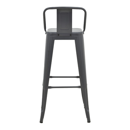 Bar stool with backrest Utopia metal anthracite 42x42x97cm
