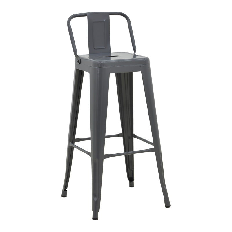 Bar stool with backrest Utopia metal anthracite 42x42x97cm