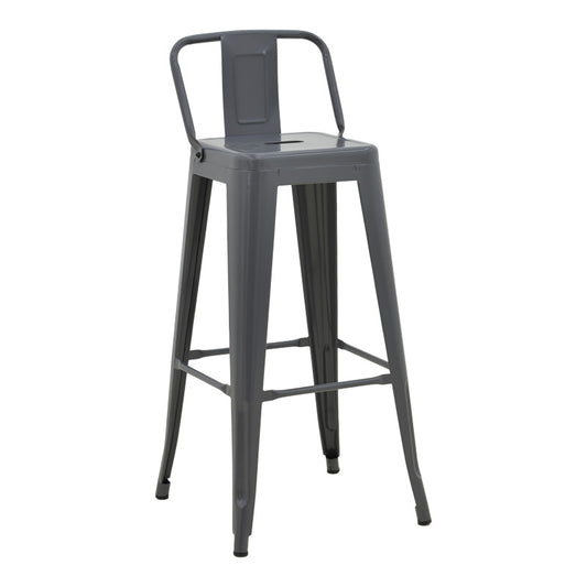 Bar stool with backrest Utopia metal anthracite 42x42x97cm