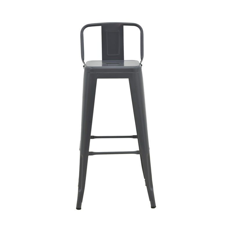 Mid-height Bar stool with backrest Utopia metal in anthracite color 42x42x86cm