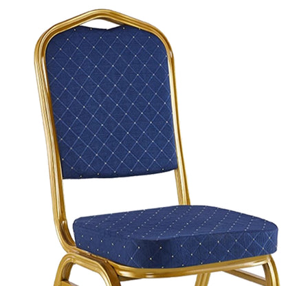 Hilton stackable conference chair fabric blue-metal gold 45x51x96cm