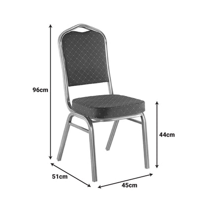 Hilton stackable conference chair fabric blue-metal gold 45x51x96cm